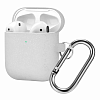 Чехол для AirPods 2, силикон, с карабином, серый AIR-9
